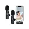 Lightning Girişli Iphone Uyumlu Ikili Kablosuz Yaka Mikrofonu Youtube Facebook Tiktok Vlog