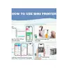 Mini Taşınabilir Yazıcı 13 Rulo Kağıtlı Mürekkepsiz Etiket Yazıcısı Mini Termal Yazıcı