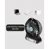 Mini USB Fan – Şarj Edilebilir, Işıklı, 3 Kademe, Taşınabilir Masaüstü Vantilatör