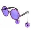 Mor Disko Topu Küpeli Parti Gözlüğü