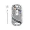 Mouse Fare Kablosuz Mouse Fare Şarjlı Bluetooth Sessiz 5 Tuşlu Şeffaf