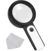 -30X -12Işıklı Büyüteç Taşınabilir Çıft Katmanlı Optik Cam Okuma Büyüteç 2290-18