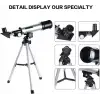 50x360 Mini Teleskop Kara Uzay Teleskobu Aliminyum Gövde Tripodlu