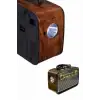 Nostaljik Görünümlü Ahşap Radyo TF SD USB Girişli Led Fener Işıklı