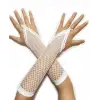 Örgü Beyaz Parmak Arası File Eldiven 26 cm