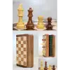 Özel Vernikli Mıknatıs Taşlı Ahşap Katlanabilir Kutulu Satranç Oyunu 12.5 Cm G220