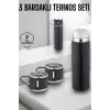 Paslanmaz Çelik 3’lü Termos Seti Vakumlu ve 8 Saat Isı Koruma