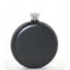 Paslanmaz Çelik Yuvarlak 5 Oz Tekli Matara Siyah Renk