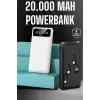 Powerbank 20.000 Mah Dijital Göstergeli LCD Ekran Uzun Pil Ömrü