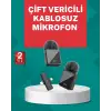 Profesyonel Ses Kayıtları İçin 2’li Kablosuz Yaka Mikrofon Seti