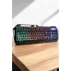 Q Klavye RGB Işıklı Klavye Ve Mouse Seti Kablolu Mouse Hediyeliş