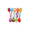 Renkli Ahşap Marakas Boncuklu Ritim Çıngırağı Çocuklar İçin Eğitici ve Eğlenceli Müzik Aleti (7 Adet)