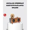 Retro Gramofon Tasarımlı Bluetooth Hoparlör – 3D Stereo Ses, 1800 mAh Batarya