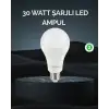 Şarjlı LED Ampul 30 Watt Soğuk Beyaz