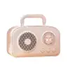 Sevimli Tasarımlı Taşınabilir Radyolu Bluetooth Hoparlör Pembe