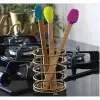 Silikon Uçlu Isıya Dayanıklı Bambu Spatula 3lü Set