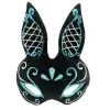Siyah Mavi Beyaz Simli Tavşan Maskesi