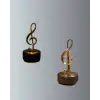 Sol Anahtarı Figürlü Dönen Müzik Kutusu Altın Renk Dekoratif