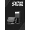 Taşınabilir Powerbank 50.000 mAh 4 Girişli Hızlı Şarj Led Göstergeli Fenerli Şarj