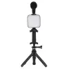 Telefon Tutucu Mini Mikrofonlu Tripod Vlog Çekim Video