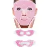 Terapi Jel Boncuklu Yüz ve Göz Maskesi Seti Pembe Sıcak ve Soğuk Kullanım