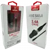 TYPE-C Metal Araç Şarj Seti + Kablo Veltex Vtx-028