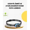 Üç Renkli LED Kafa Feneri 53 Mod Güç Göstergeli Type C Şarjlı
