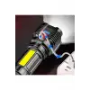 Ultra Parlak El Feneri Usb Şarj 4 Led+Yan Cob Led Taktik Günlük Hayat Kamp Avcılık El Feneri