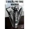 Yüksek Performanslı 3 Başlıklı Profesyonel Tıraş Makinesi