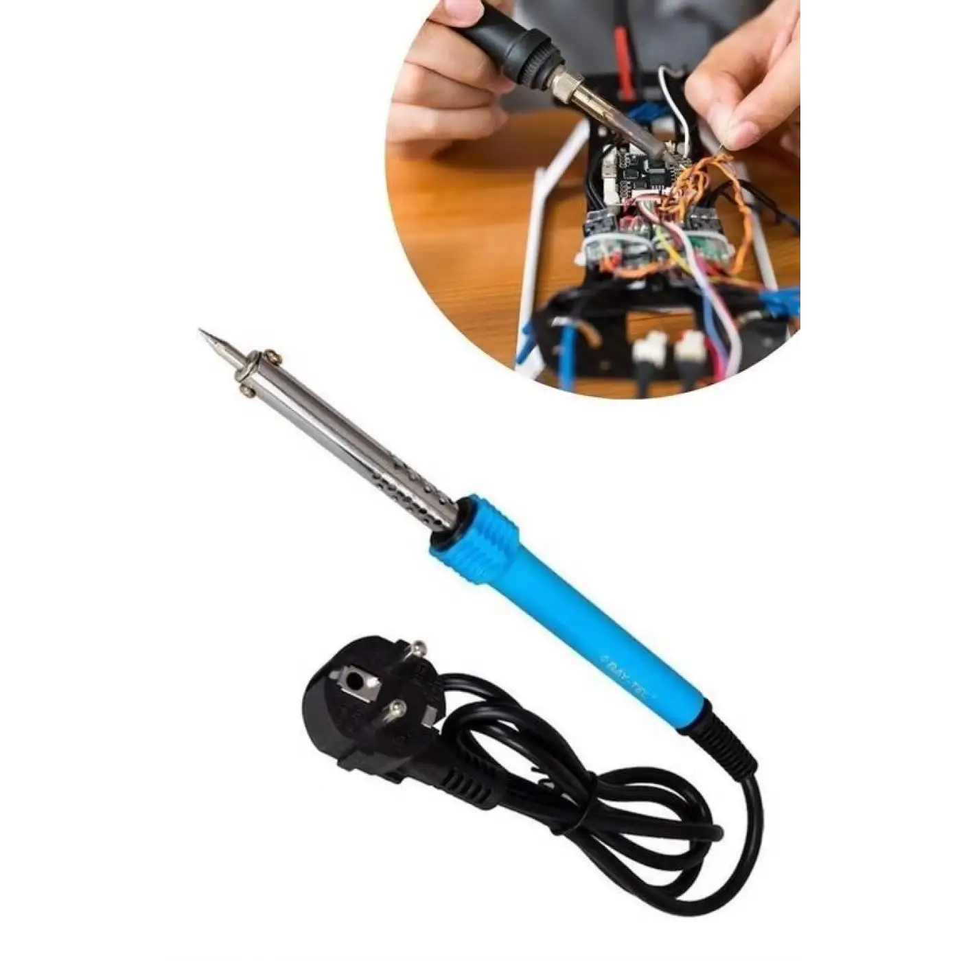 ® 40w Plastik Saplı Elektrikli Döner Başlıklı Havya Kalemi Elektrikli Döner Başlı Lehim Kalemi