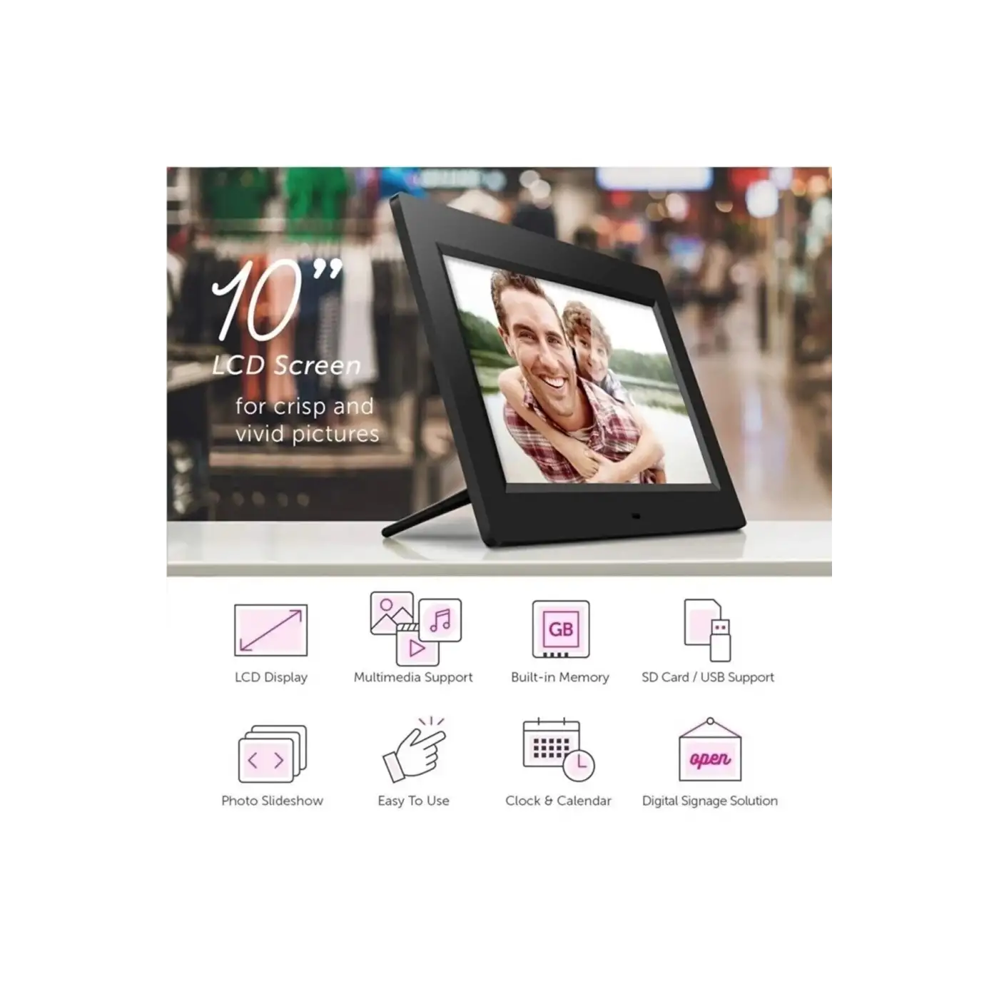 10-inç Lcd Ekran Dijital Fotoğraf Çerçevesi