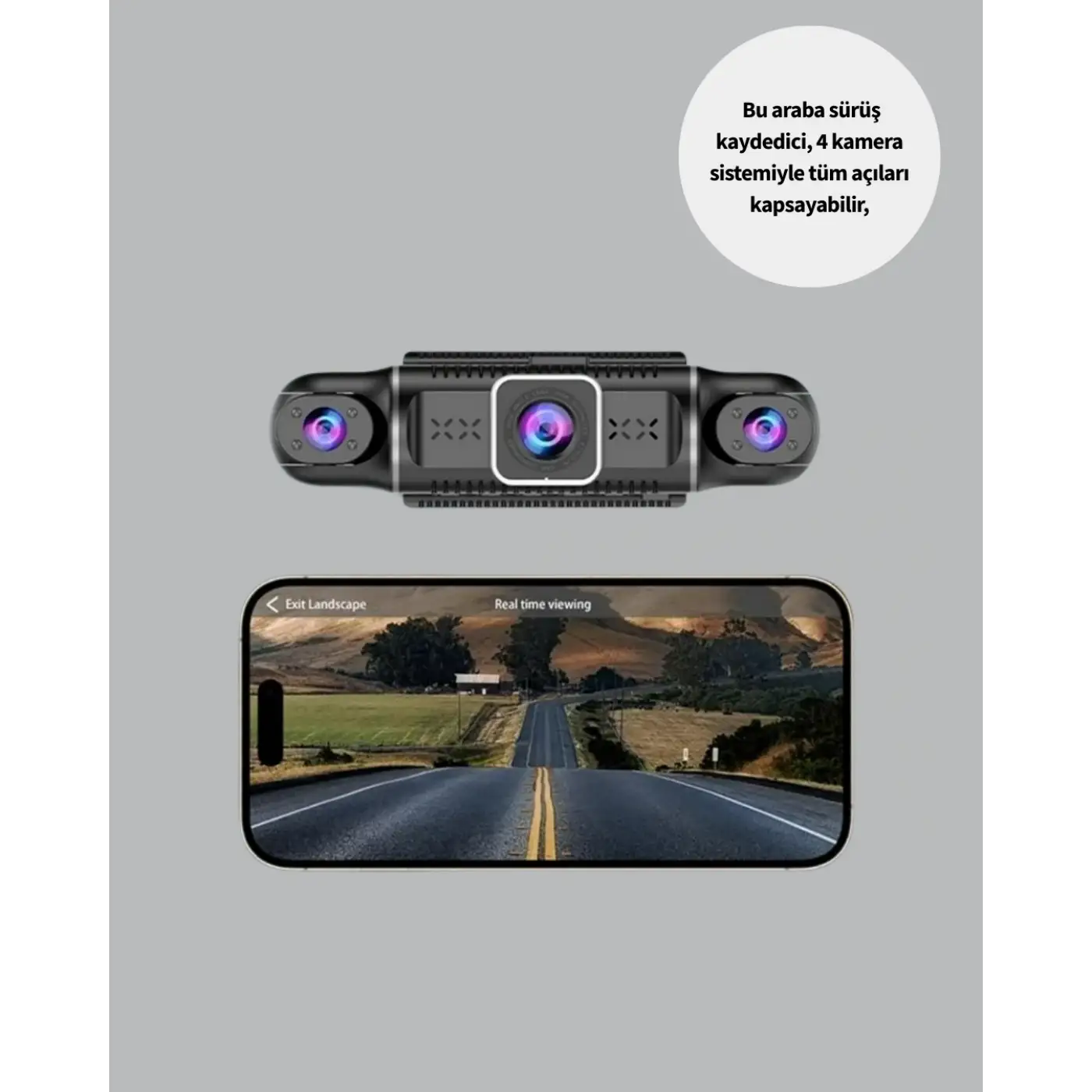 1080P 4 Kanallı Araç Kamerası GPS + WiFi + G Sensör Destekli