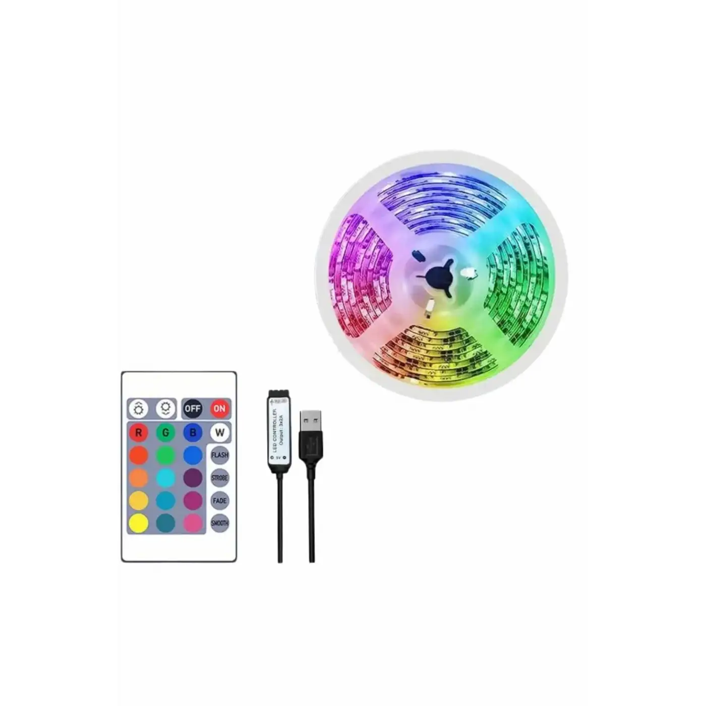 10M Şerit Led İç Mekan Renkli Rgb Şerit Led Kumandalı