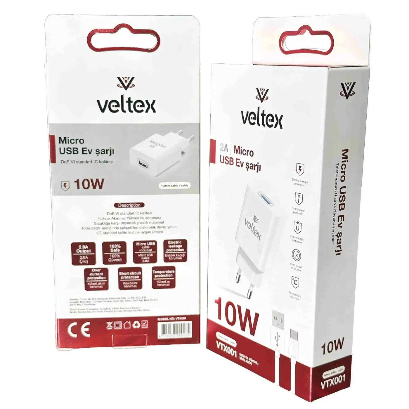 10W 2A (Micro) Şarj Aleti Veltex VTX001