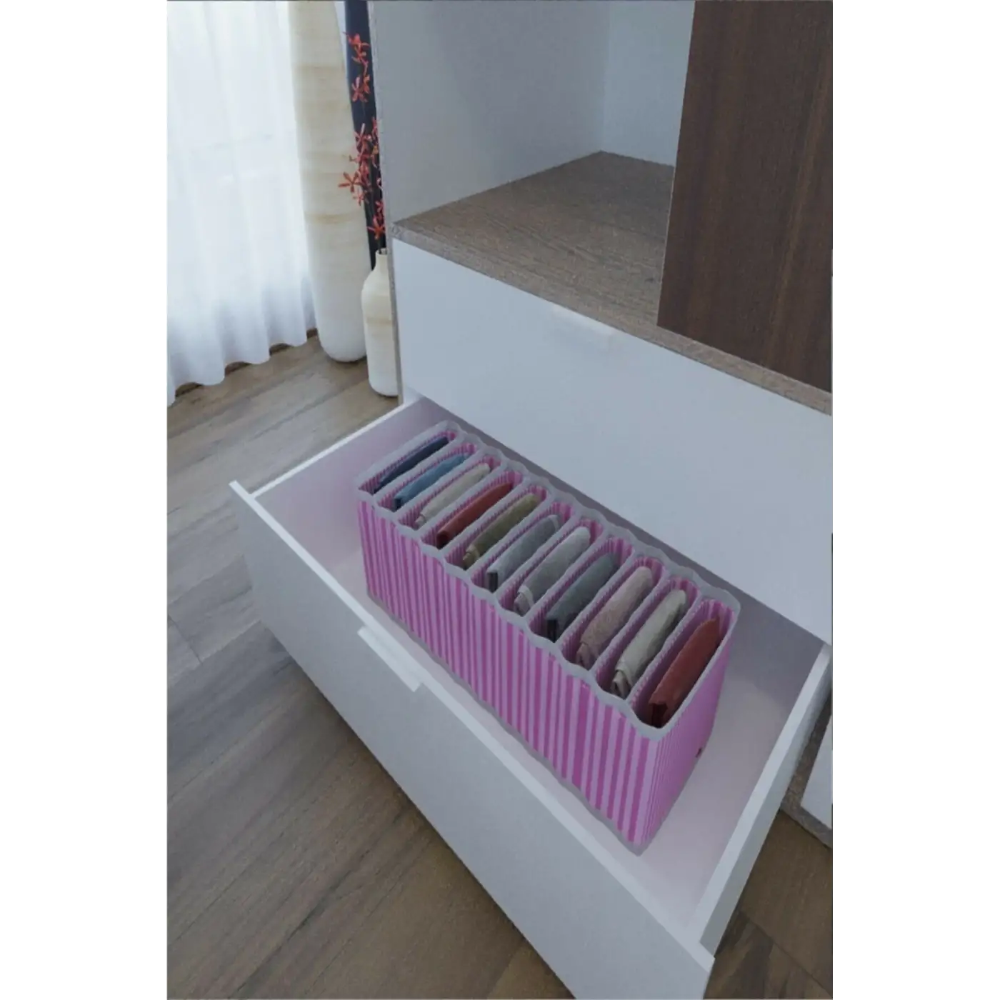 11 Bölmeli Dolap ve Çekmece Içi Düzenleyici Akordiyon Organizer M-00500 (1 Adet)