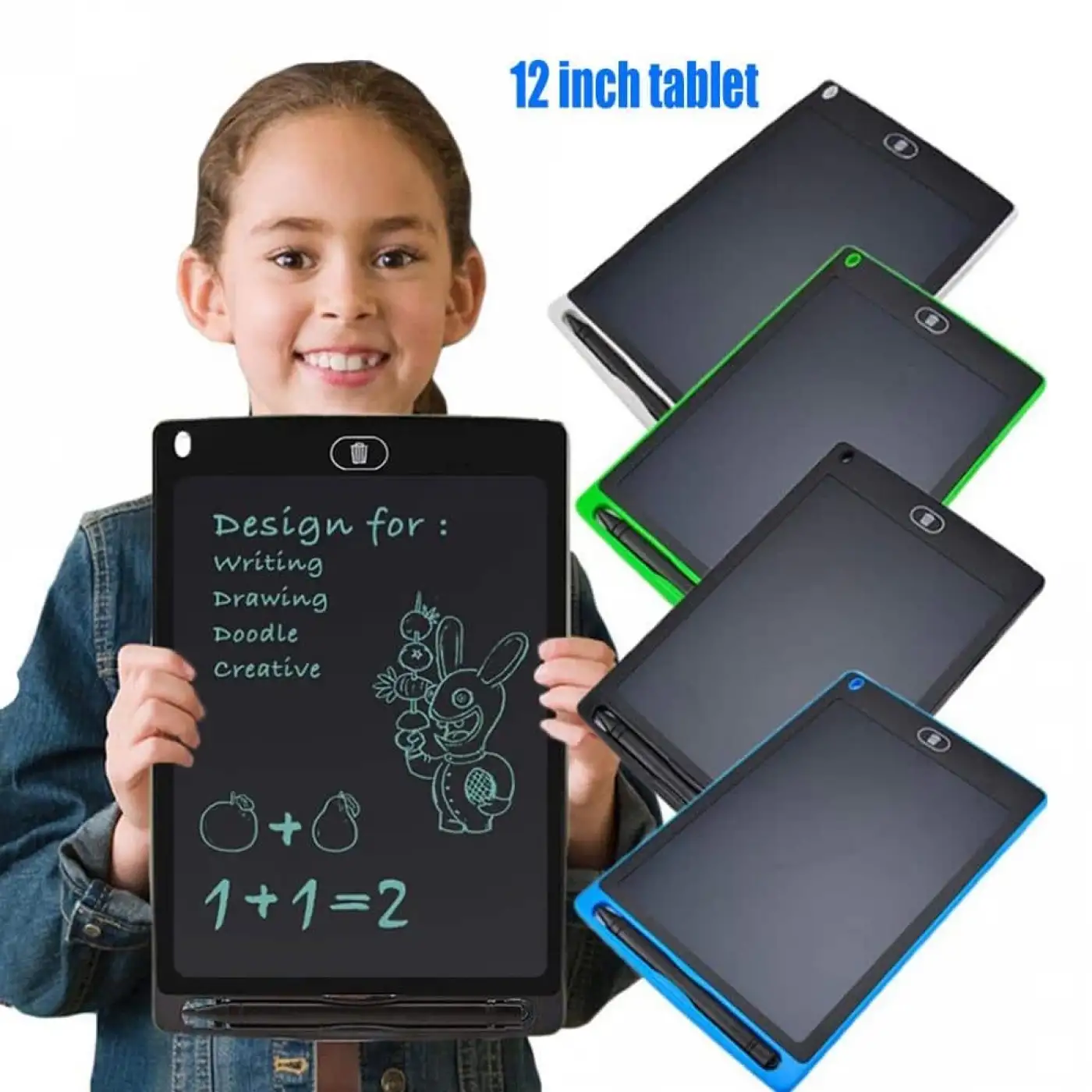 12 inç Grafik Digital Çocuk Yazı Çizim Tableti Lcd Ekranlı + Tablet Kalemli