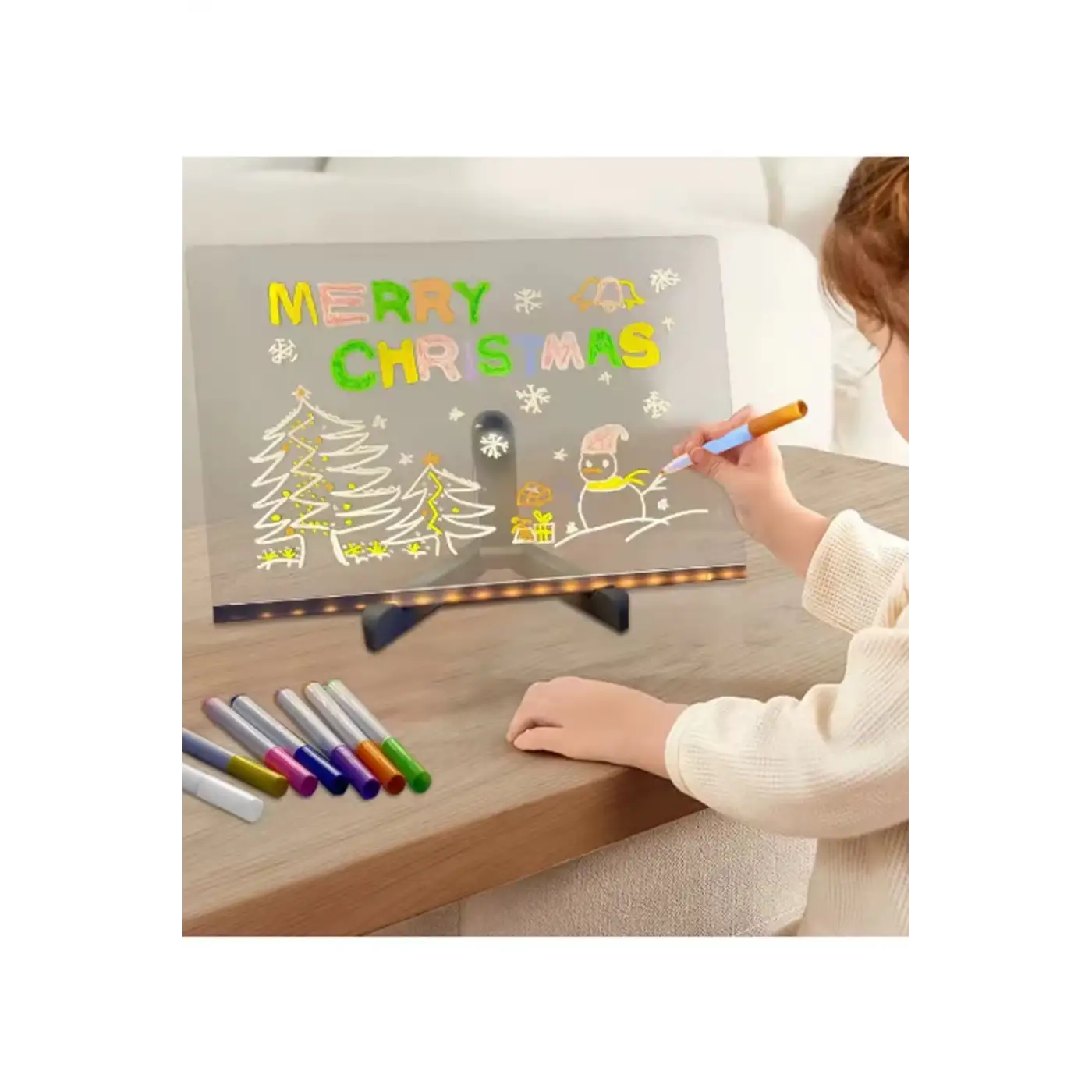 12 Inc Led Işıklı Çizim Tahtası Ayarlanabilir Stant Ve Kalemleri İle