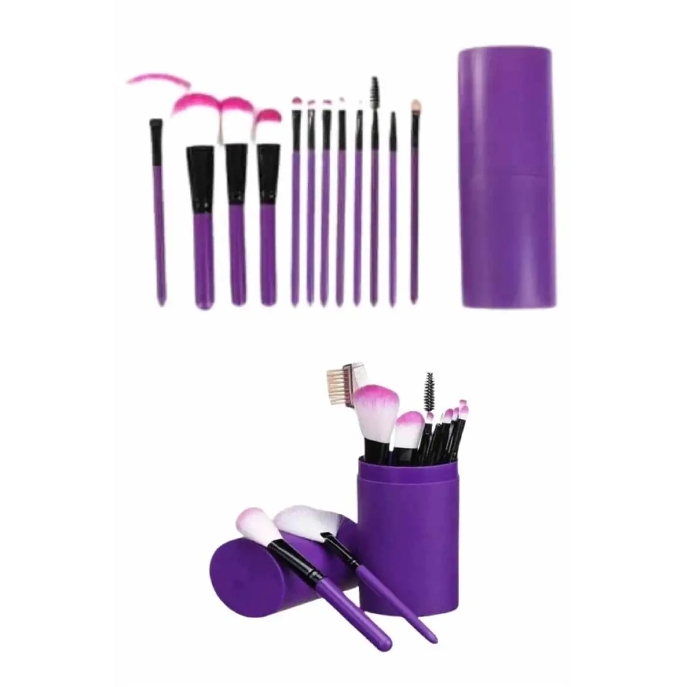 12 Parça Makyaj Fırçası Yumuşak Kıllı Profesyonel Fırça Seti Yüksek Kaliteli Pürüzsüz