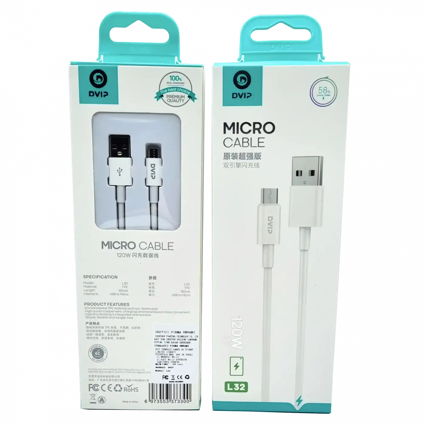 120W Micro Şarj Kablosu Dvıp L32