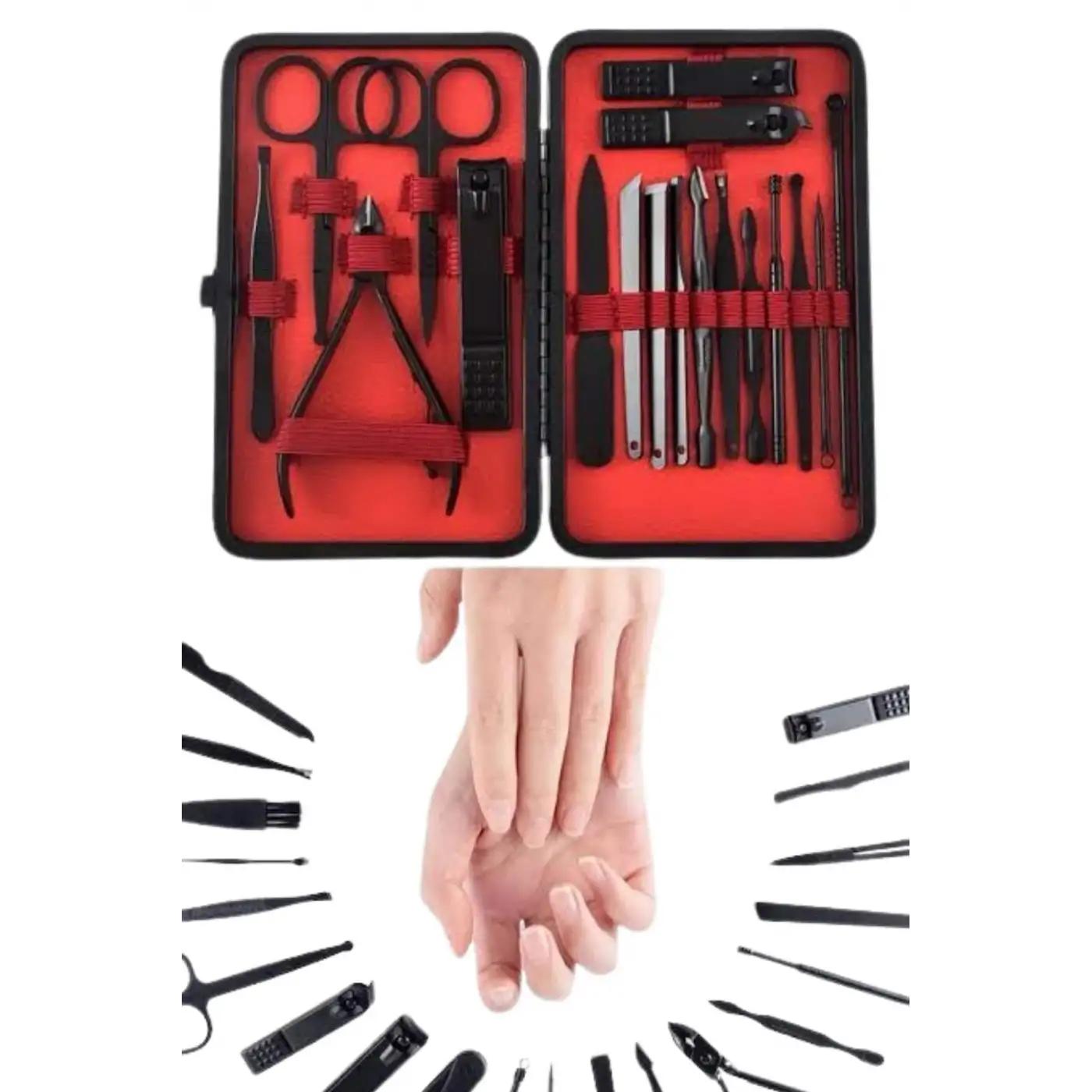 17 Parça Manikür Pedikür Seti El Ayak Bakım Seti Tırnak Makası Törpü