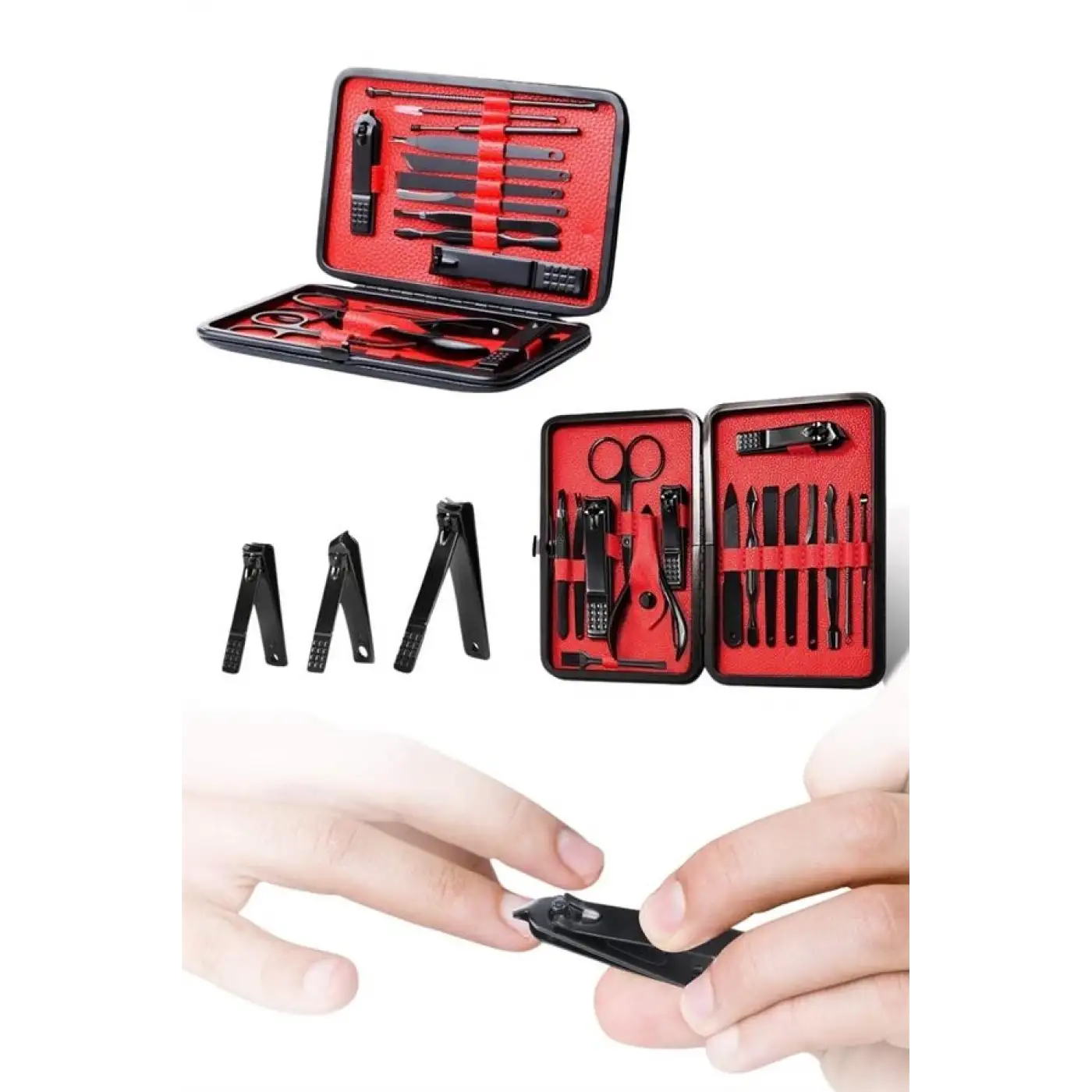 17 Parça Manikür Seti El ve Ayak Bakımı Törpü Cımbız Tırnak Temizleme