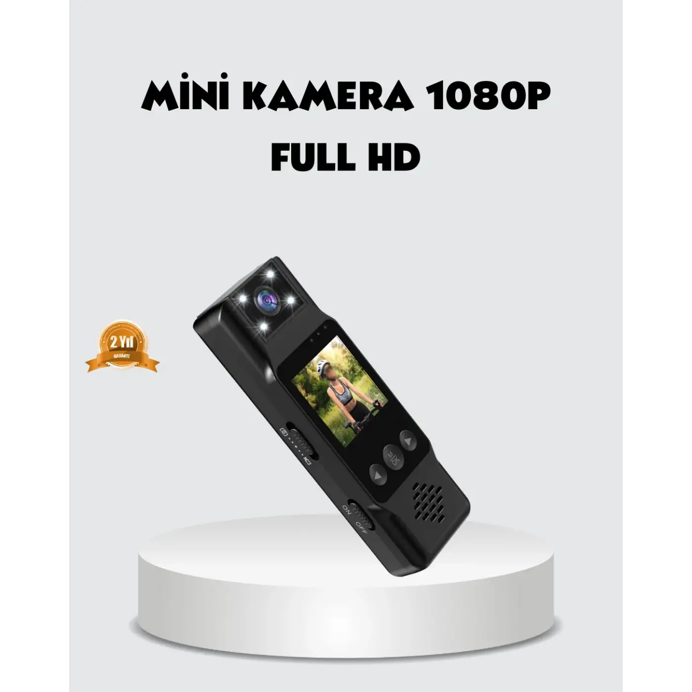 180 Derece Dönebilen Mini Kamera Full HD TFT Ekran Hareket Sensörlü