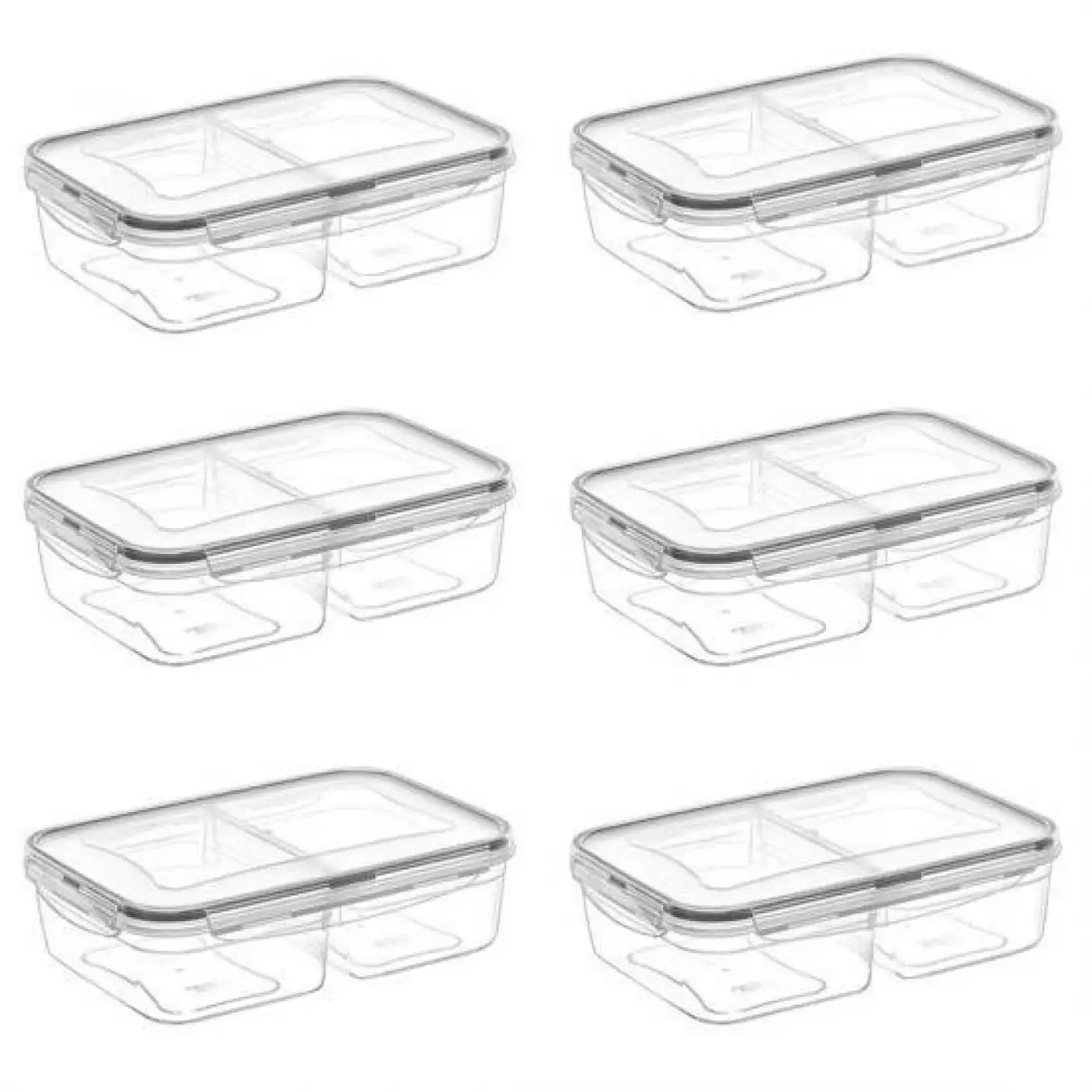 2 Bölmeli 1+1 Litre Kilitli Kapaklı Erzak Saklama Kabı Lc-525