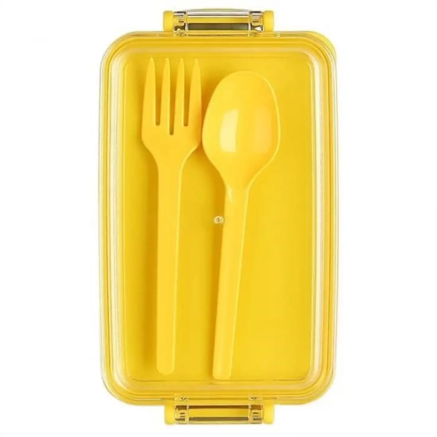 2 Bölmeli Çok Amaçlı 900 Ml Kapasiteli Çatal Kaşıklı Dayanıklı Beslenme Kabı Yiyecek Kutusu