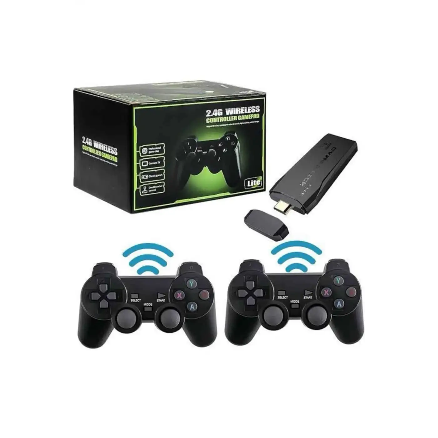 2 Kollu Kablosuz 2.4G Retro Oyunlar 4k Game Stick 3500 Oyun Atari