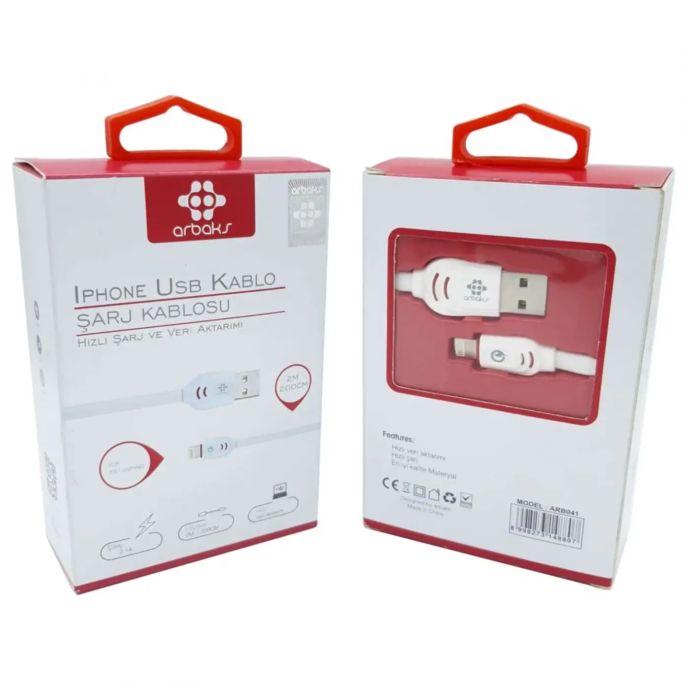 2 Metre Lightning iPhone Hızlı Şarj & Data Kablosu Arbaks ARB-041