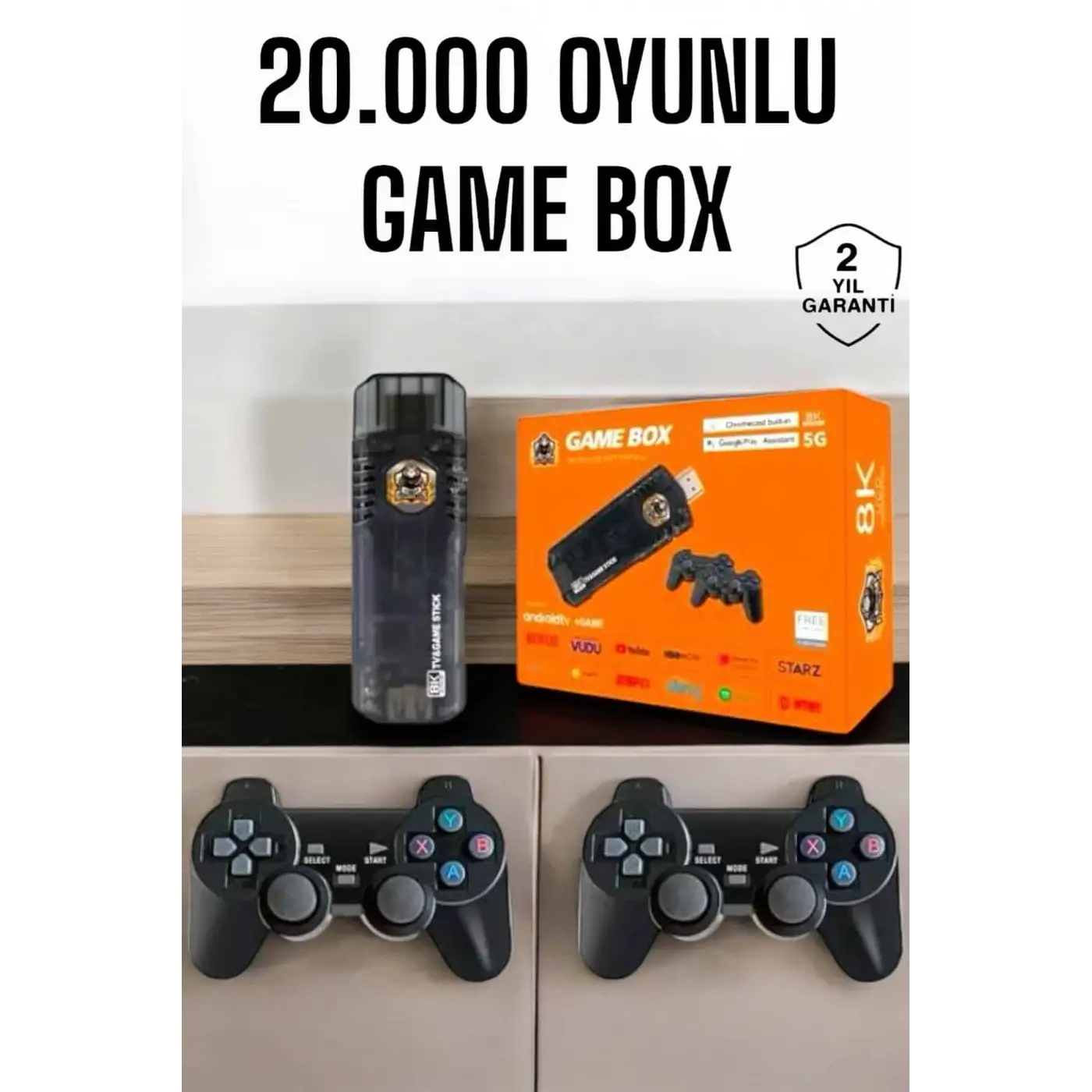 20.000 Oyunlu Premium Model Oyun Konsolu 8k Android Tv HD Game Stick