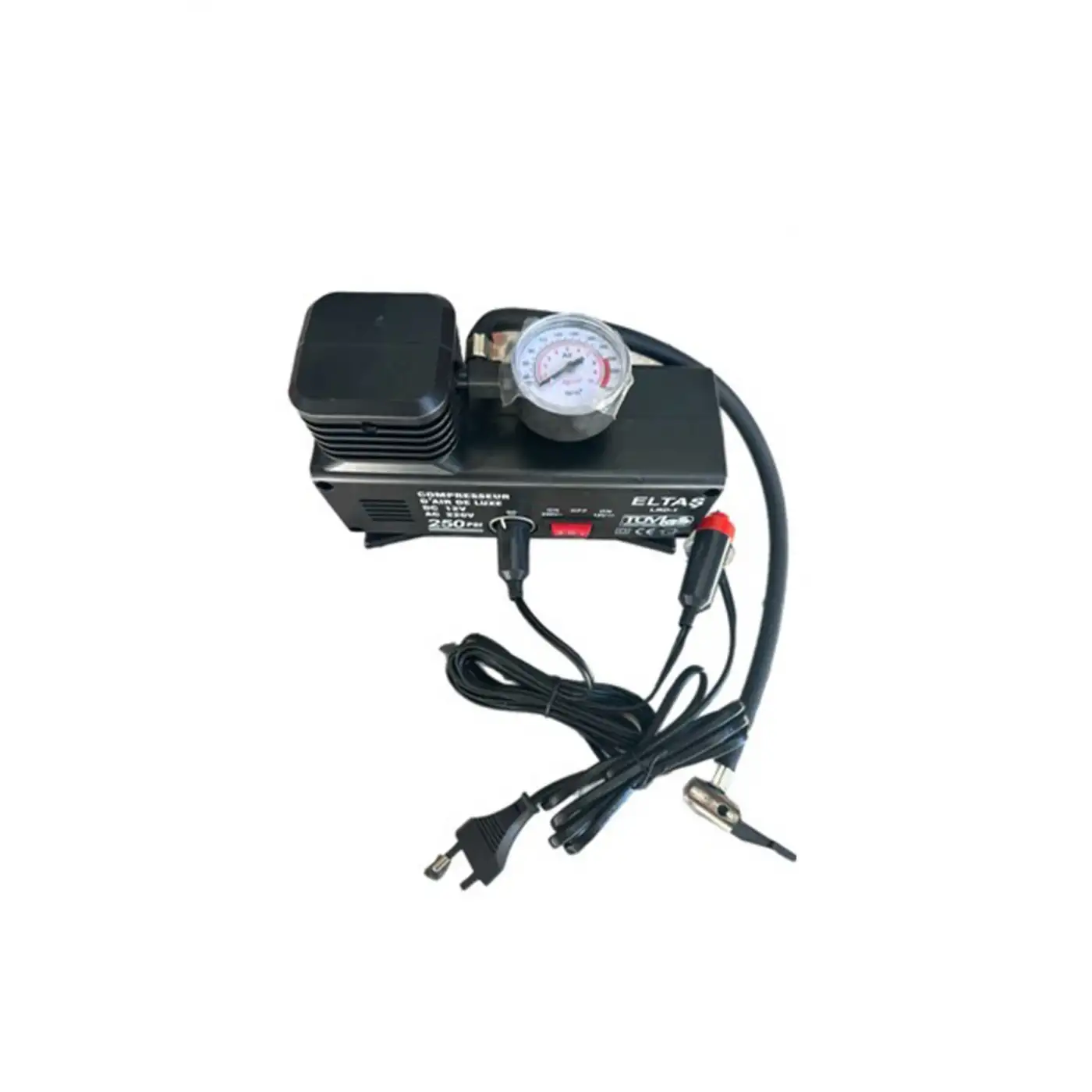 220 Volt-12 Volt 250 Psi Psi Kompresör Lastik Hava Şişirme Oto Pompası Fişli Çakmaklıklı