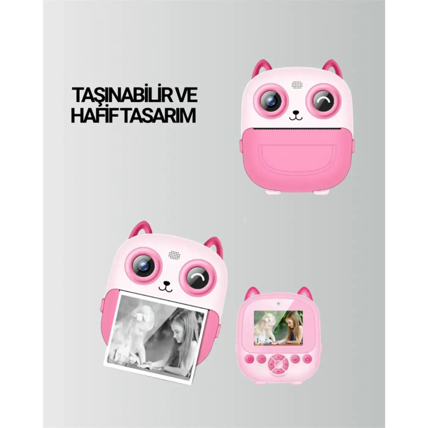 2.4” Ekranlı Mini Kamera – 1080p Kayıt + Mürekkepsiz Yazdırma