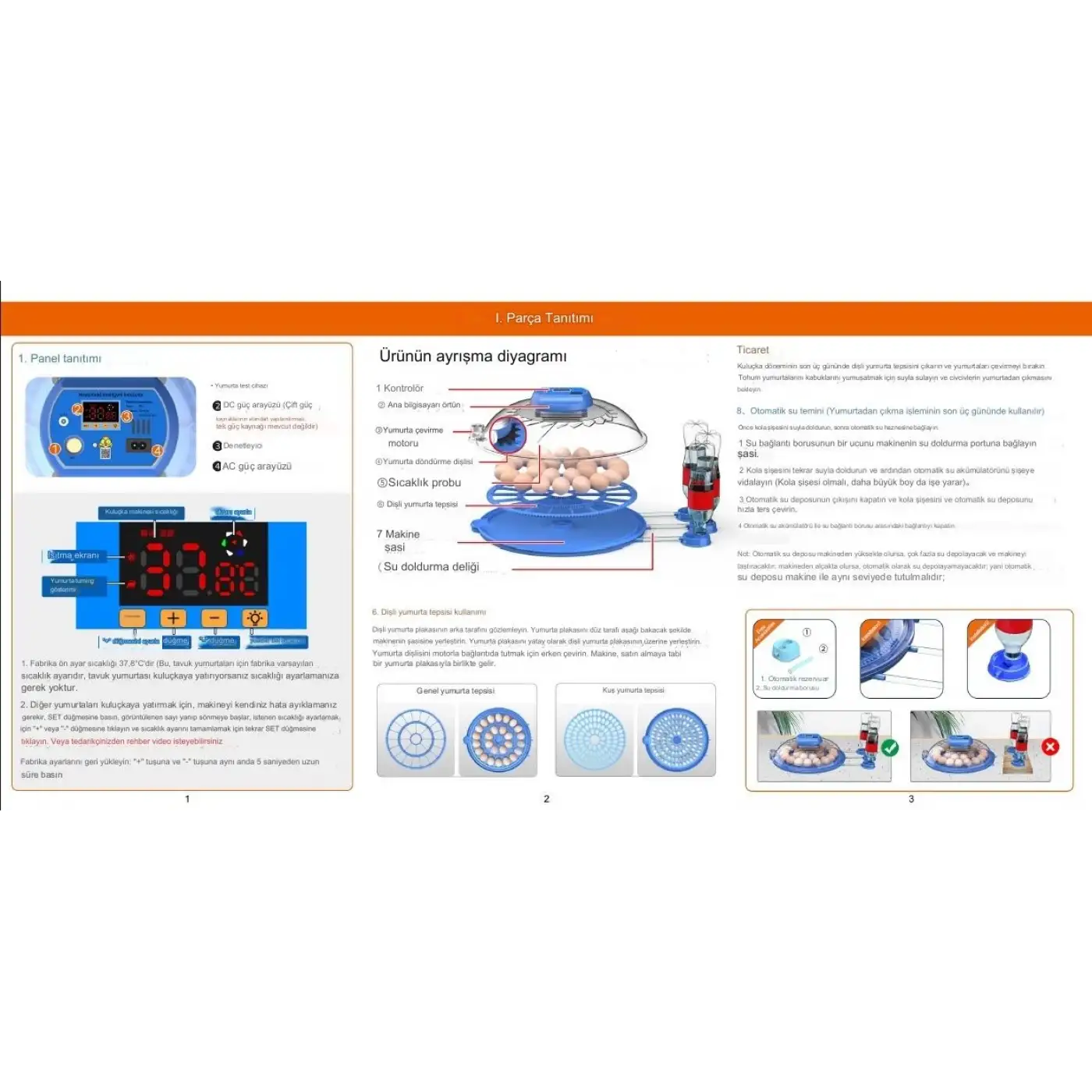 240 Kuş Yumurta Kapasiteli Otomatik Çiftlik Kuluçka Makinesi : Yumurta, Bıldırcın ve Kanatlılar İçin MZ-240